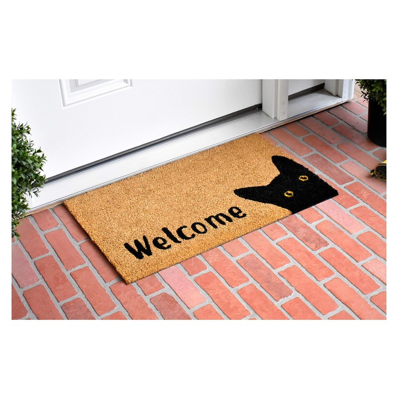 Durable 2x3 Rectangular Coir Kitty Korner Rug with Vinyl Backing for All Seasons gallery