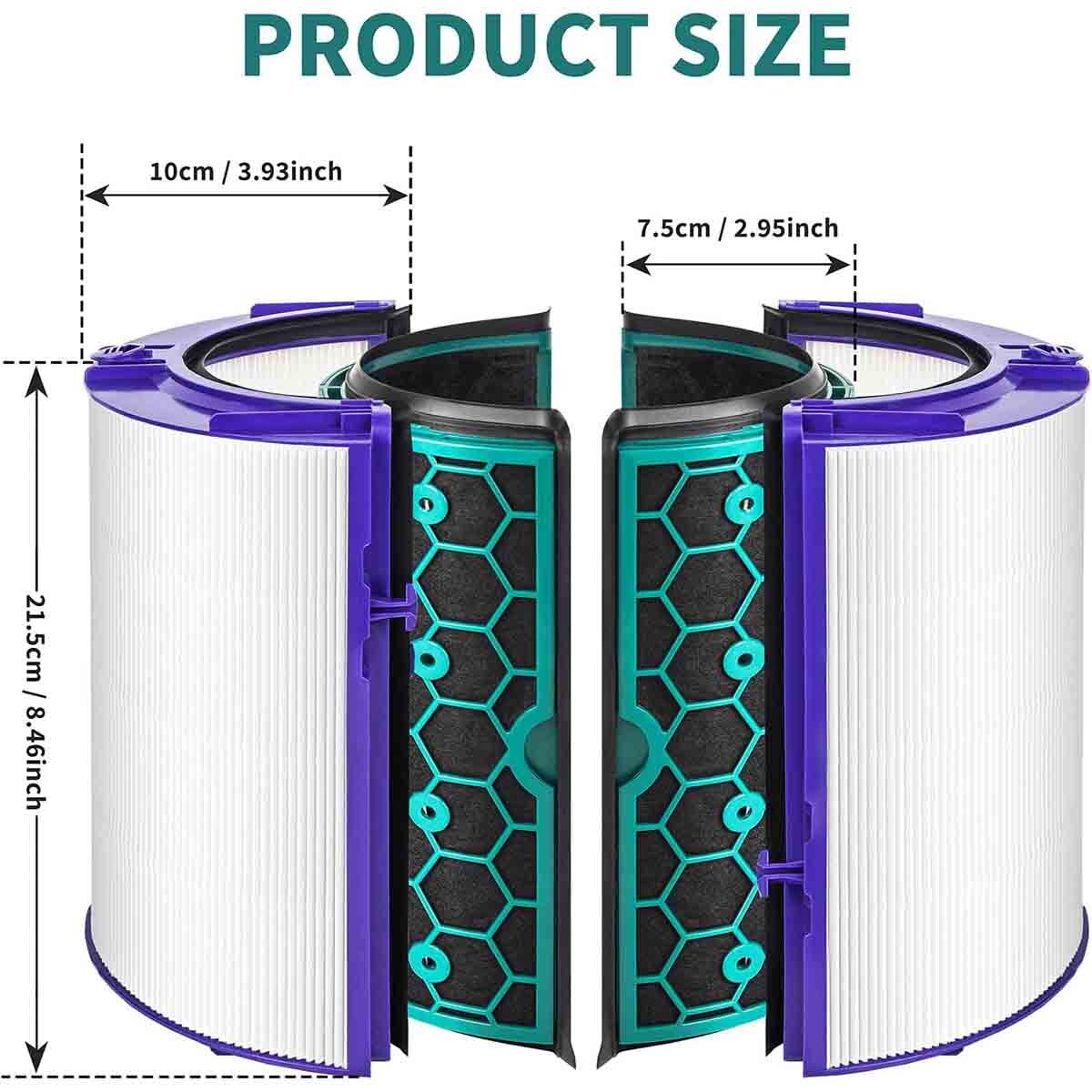 H13 TRUE HEPA Filter Replacement for Dyson HP04 TP04 DP04 TP05 DP05 air purifier gallery