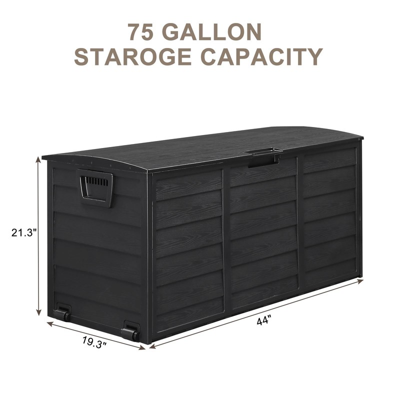 75 Gal Deck Box Outdoor Storage Box for Patio Furniture Cushions Gardening Tools gallery