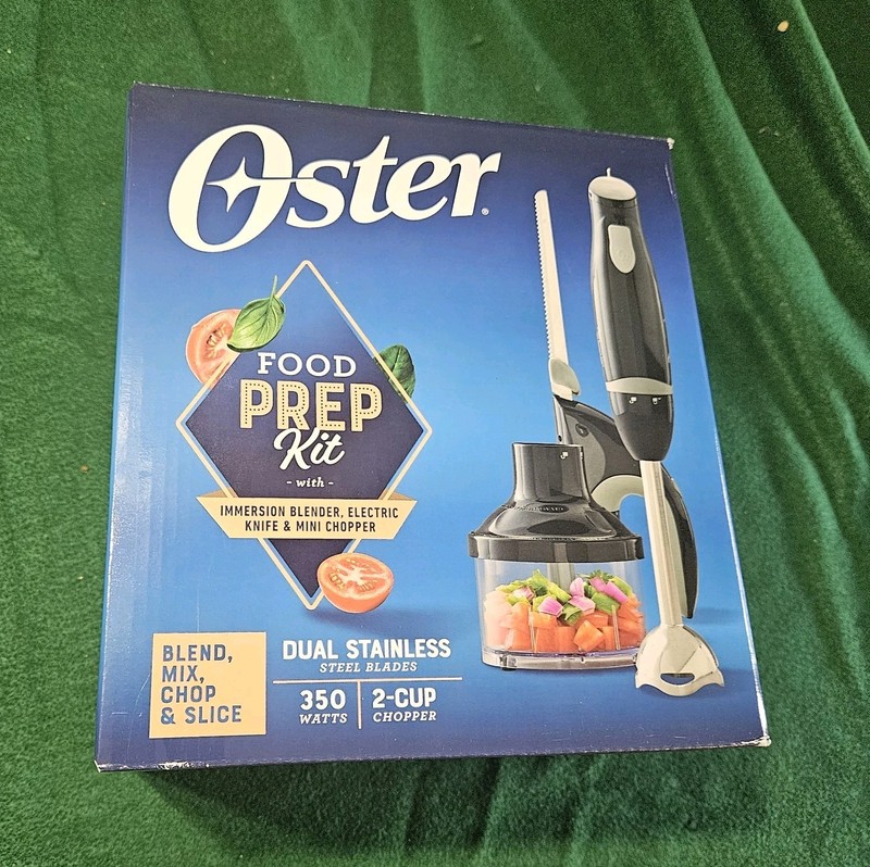 Oster Prep Kit Immersion Hand Blender, Electric Knife, & 2 Cup Chopper, Black gallery