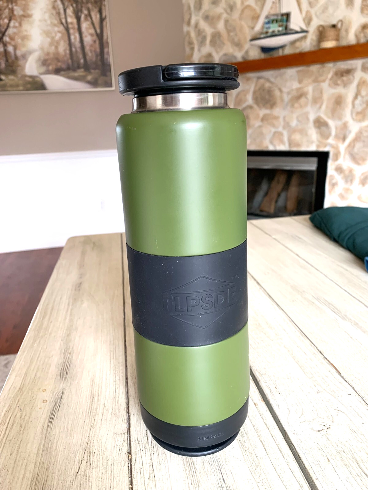 Flpsde GREEN Flipside All In One Snack Storage Dual Chamber Water Bottle 27 Oz gallery