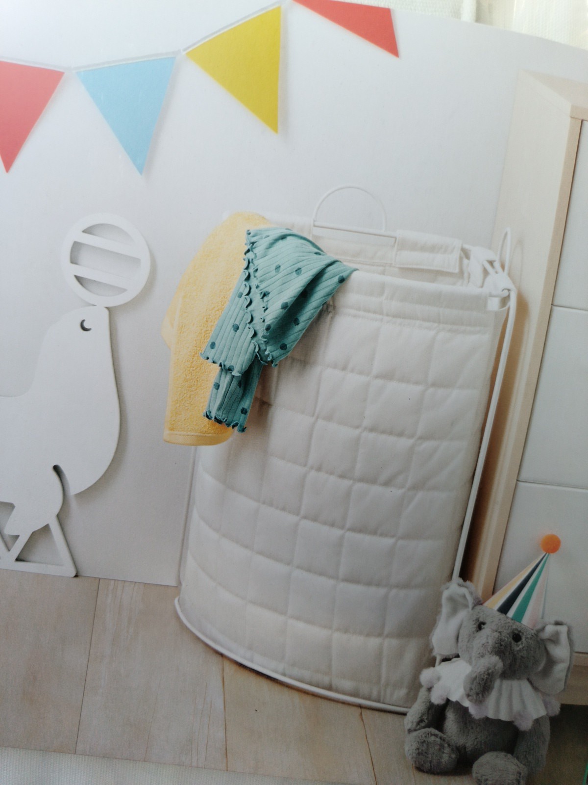Pillowfort Laundry Hamper Boho Corner Quilted Basket Storage Bin gallery