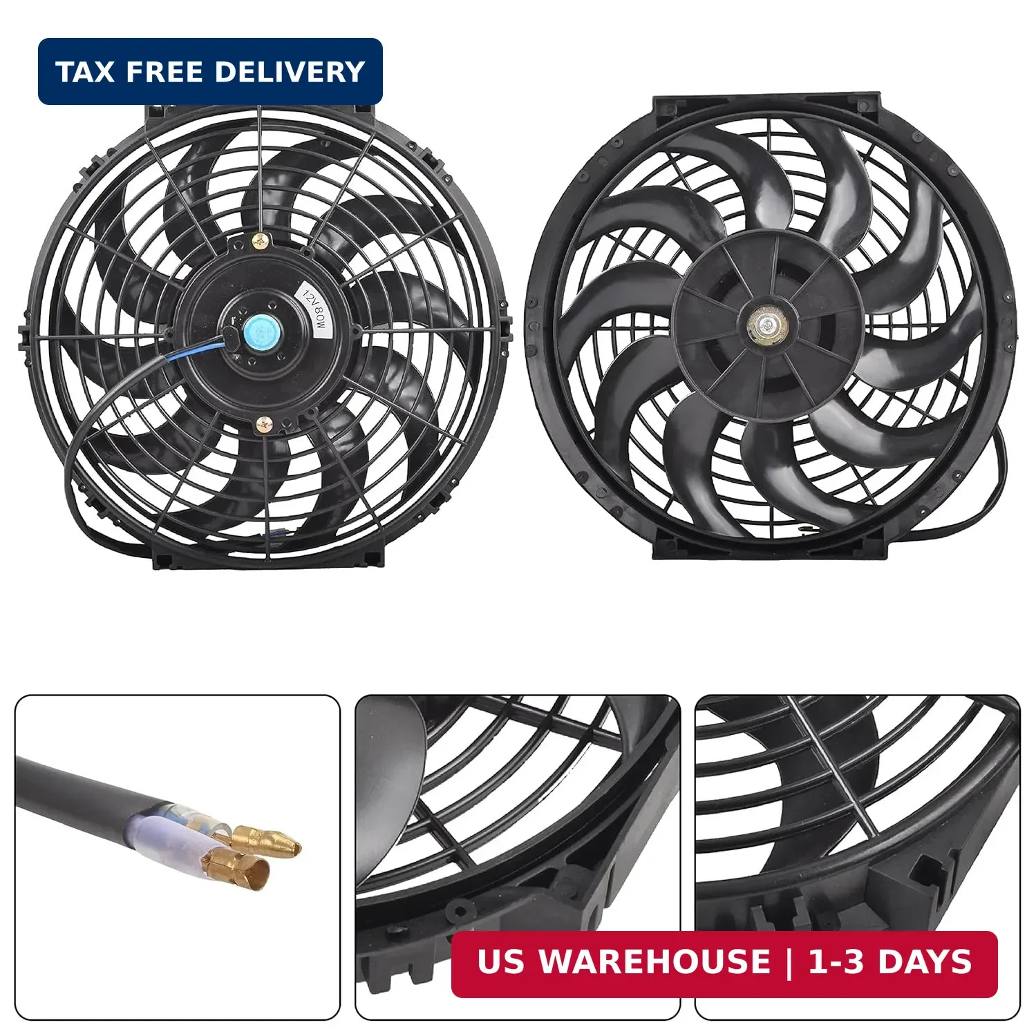 12 Inch Slim Fan Push Pull Electric Radiator Cooling Fan Universal High Performa gallery