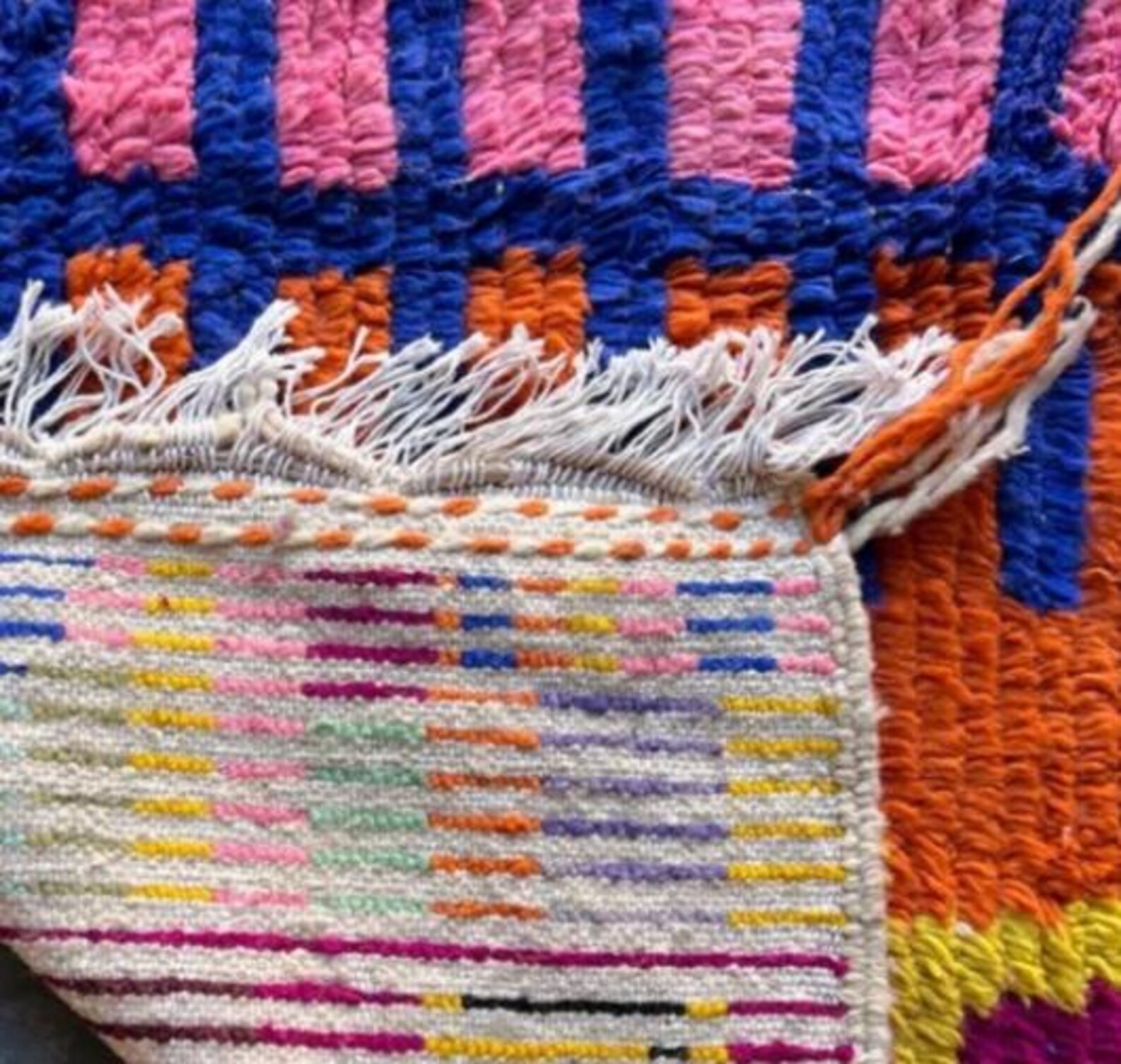 Handmade Wool Boujaad Rug – Colorful Abstract Berber Carpet, Living Room Area gallery