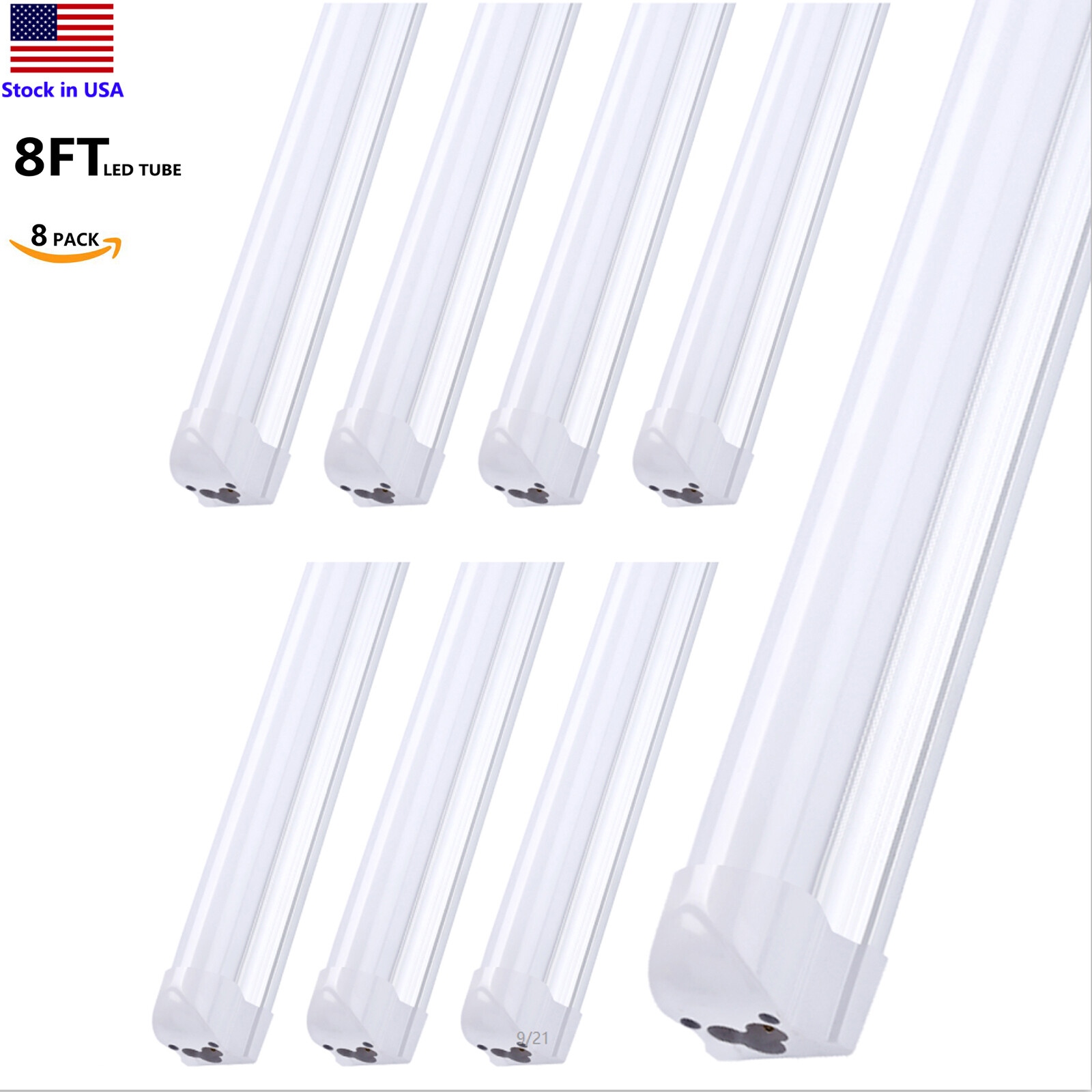 8PACK 8FT LED Tube Light 72W 6000K Integrated Shop Light Fixture Plug and Play gallery