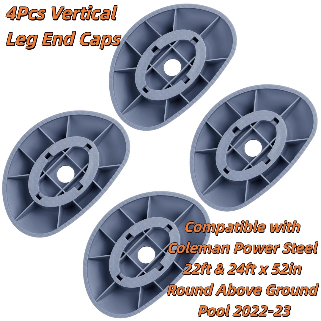 4Pcs Vertical Leg End Caps Fits Coleman Power Steel 22ft&24ftx52in Pool 2022-23 gallery