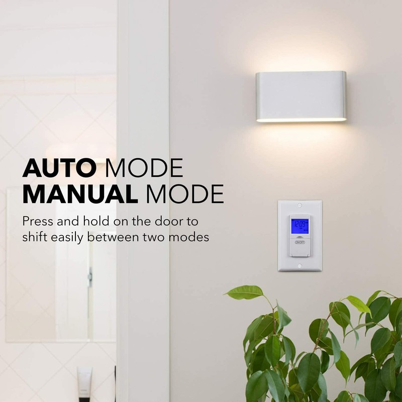 BN-LINK 7 Day Programmable In-Wall Timer Switch Digital with Blue Light, 3 way gallery