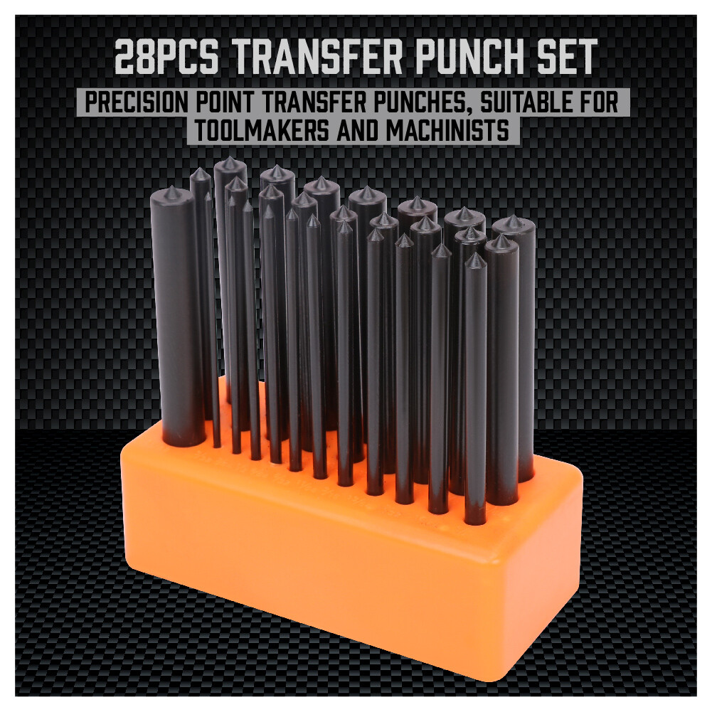 HORUSDY 28pc Center Punch Transfer Punch Set Steel Machinist Thread Tool Stand gallery