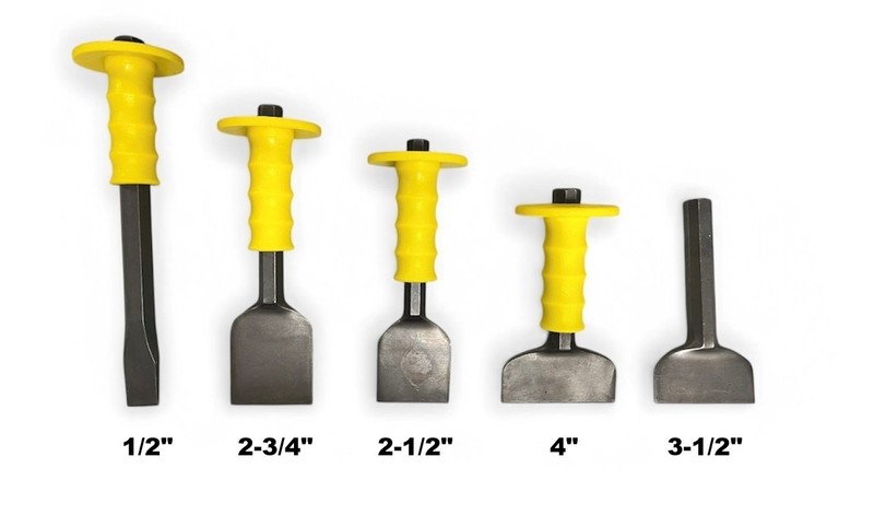 5pc Masonry Chisel Set w/ Guards Floor Brick Cold Chisels Heavy Duty gallery