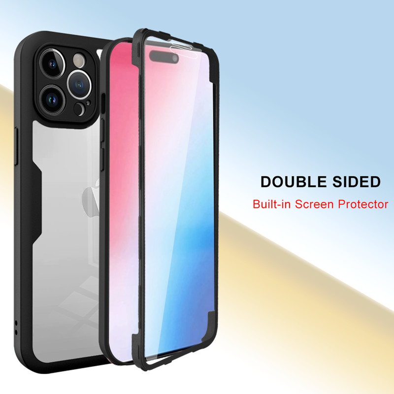 For iPhone 17 Pro Max Air 16 15 Pro Shockproof Clear Screen Protector Hard Case gallery