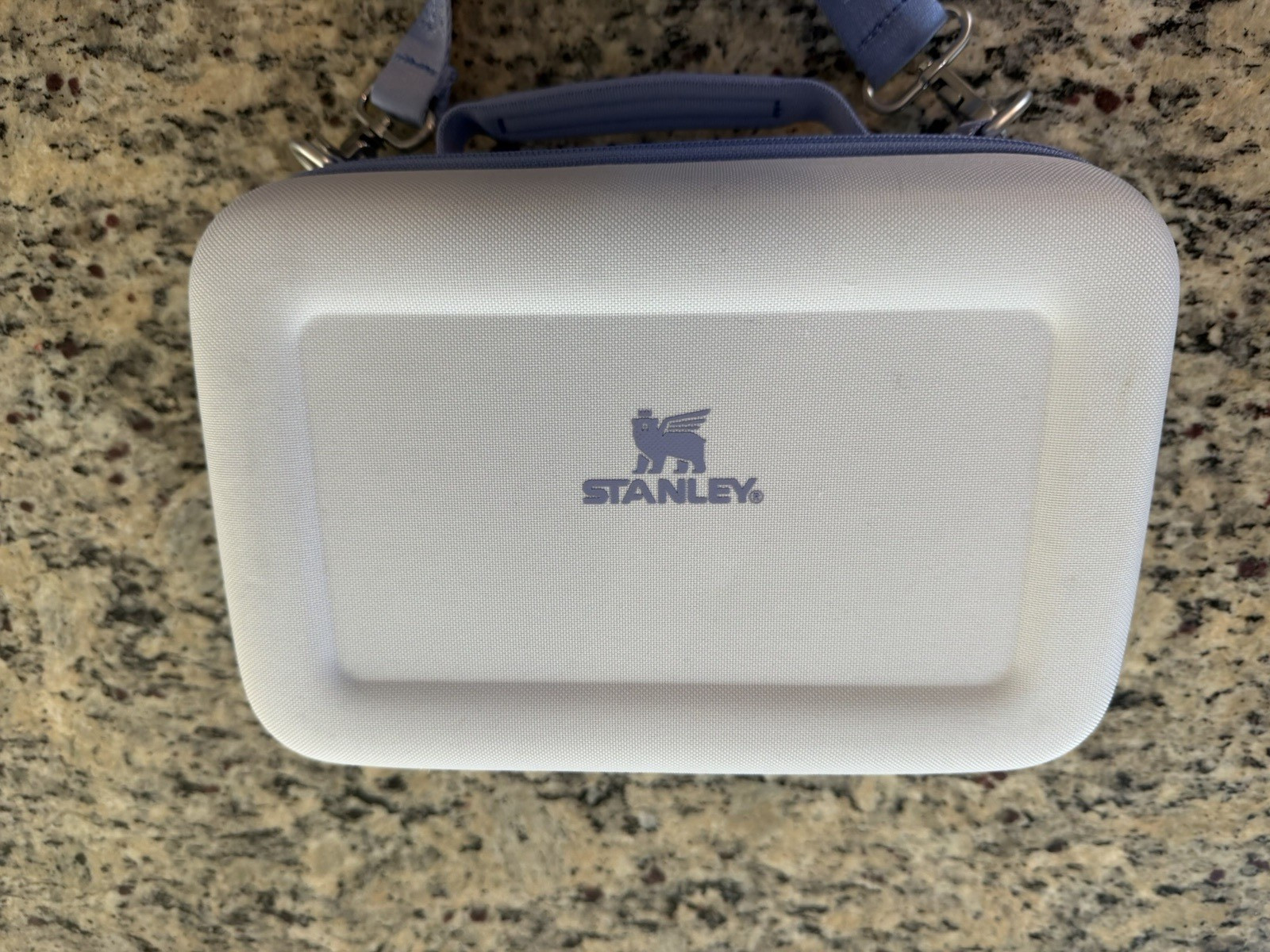 Stanley Travel Case Hard Shell Carry Bag w/ Strap White Blue Crossbody Organizer gallery