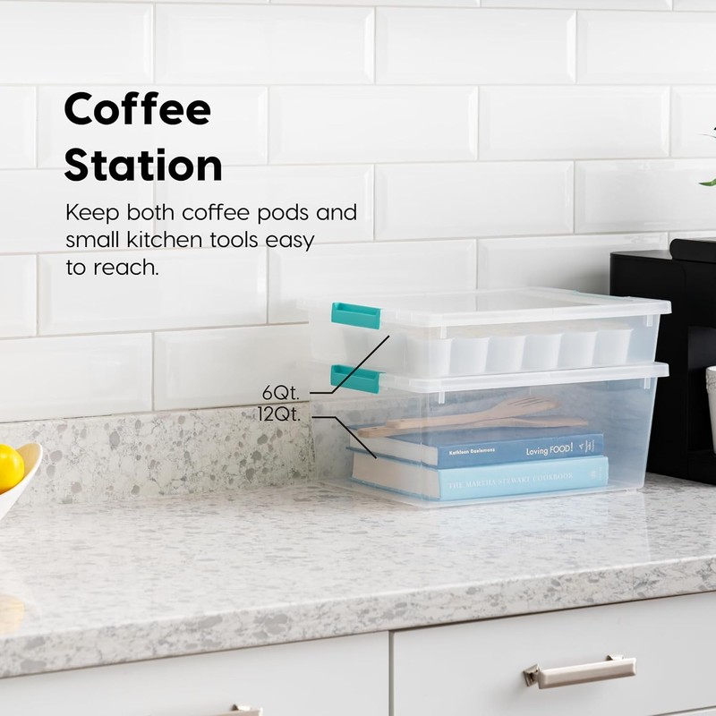 Stackable Plastic Storage Bins Craft Organizer Containers With Latching Lids gallery