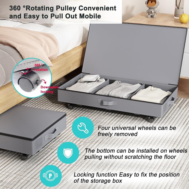 * BEEST * UNDER-BED STORAGE ' 2 PACK ' 53 L ' MADE OF STRONG 600D OXFORD CLOTH ' gallery
