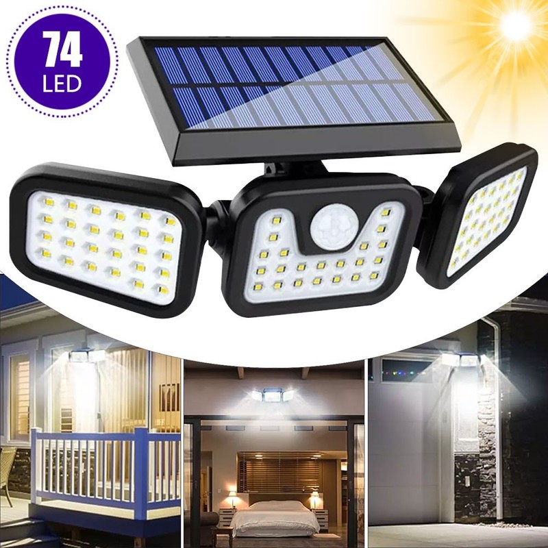1/2/4 Pack LED Motion Sensor Solar Lights Outdoor IP65 Waterproof Security Lamp gallery