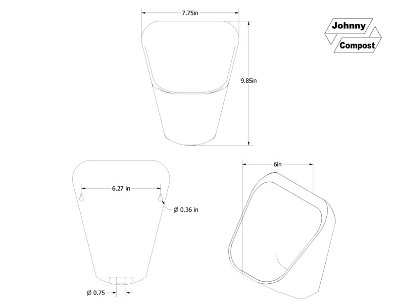 Urinal - Wall-Mounted Mini-Urinal, Proprietary Anti-Splash Design gallery