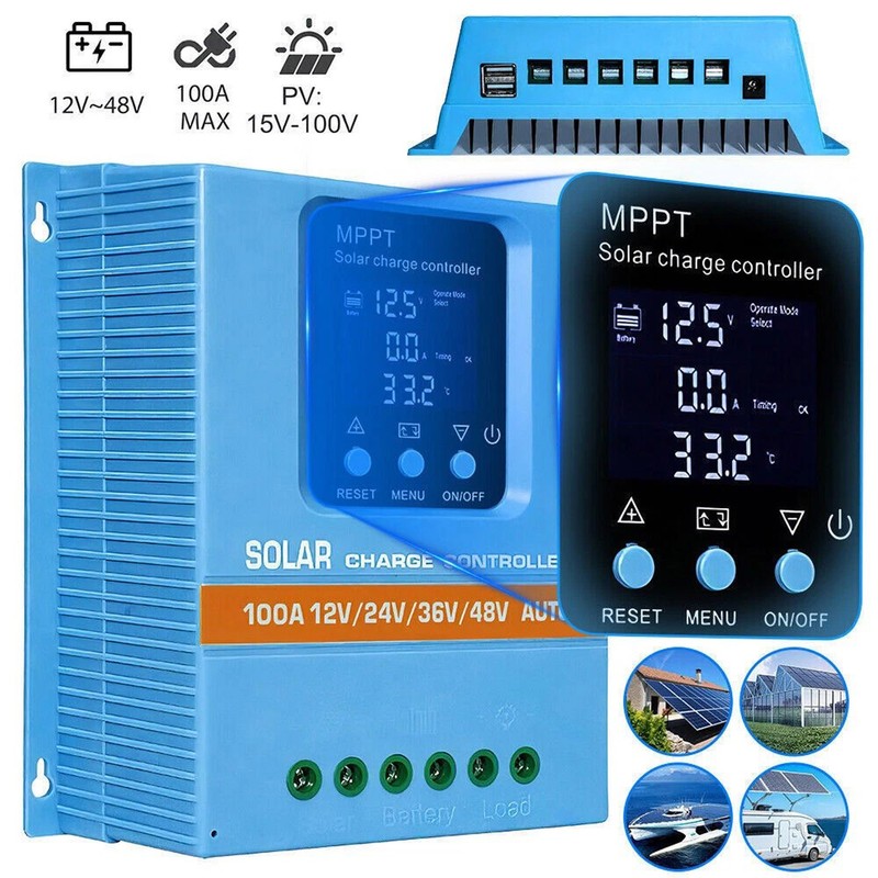 4800W 100A MPPT Solar Charge Controller 12V/24V/36V/48V Battery PV Regulator US gallery