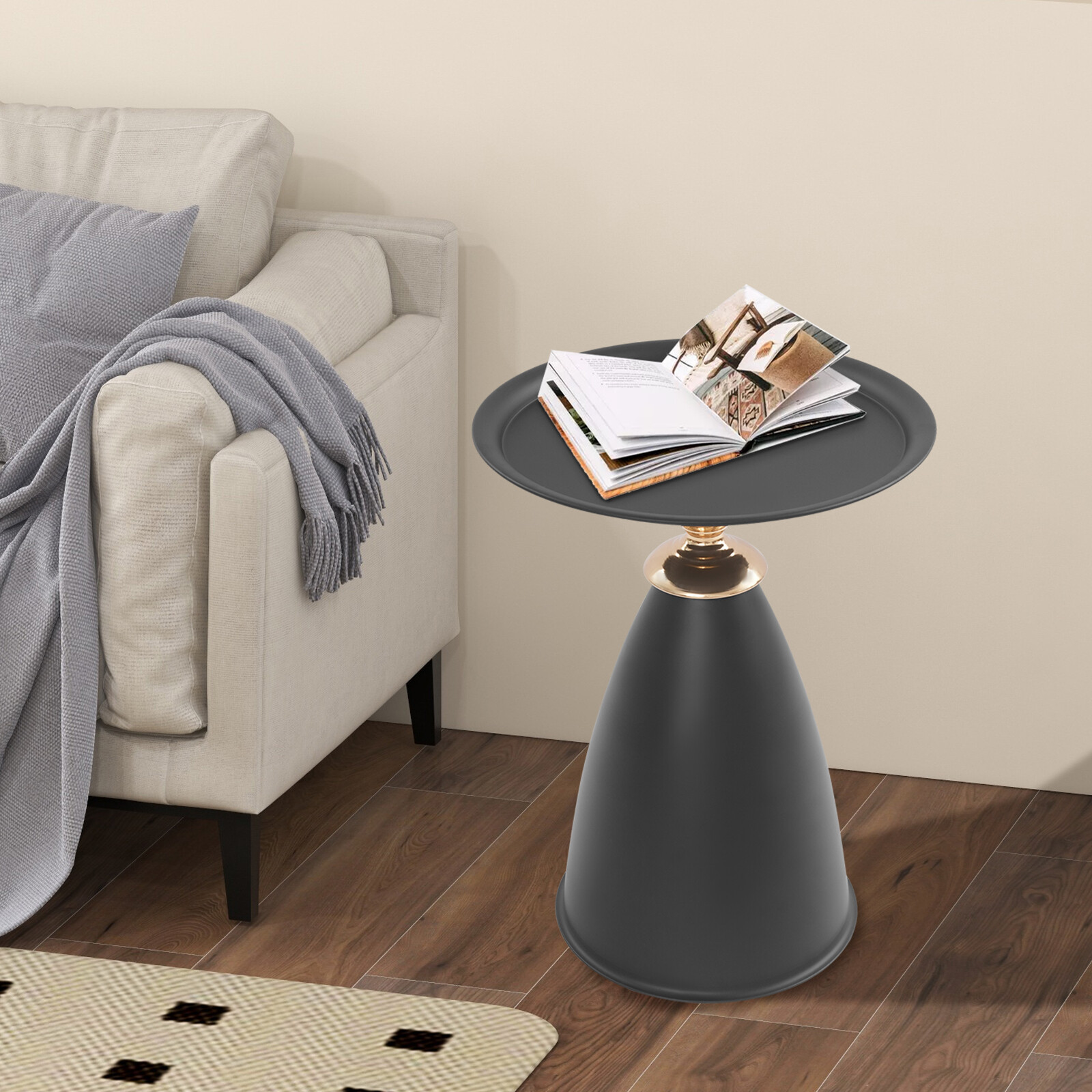 Round Side Table 10kg/22.05lbs Side Table for Small Space Modern Couch End Table gallery