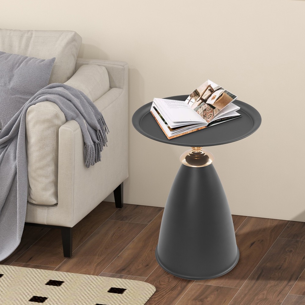 Round Side Table 10kg/22.05lbs Side Table for Small Space Modern Couch End Table