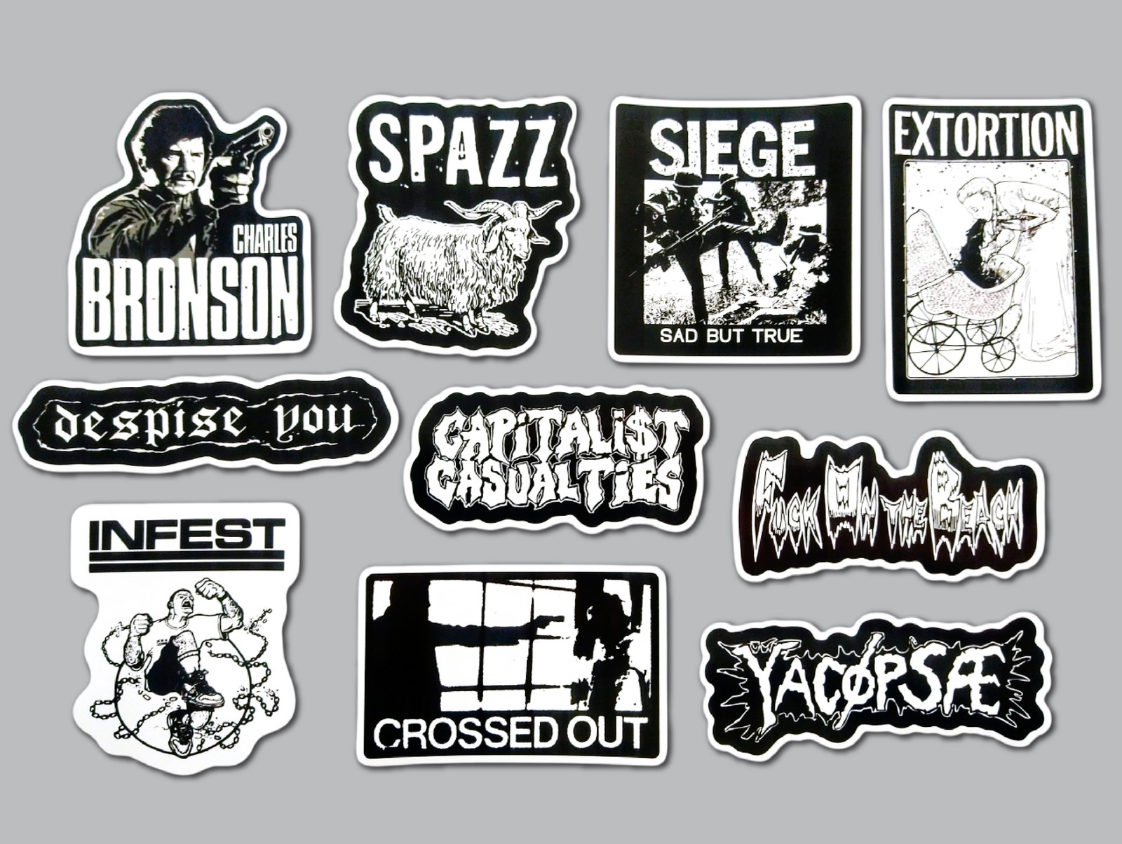 Powerviolence Vinyl Sticker Lot (10 Pack) SET 1 spazz infest charles bronson gallery