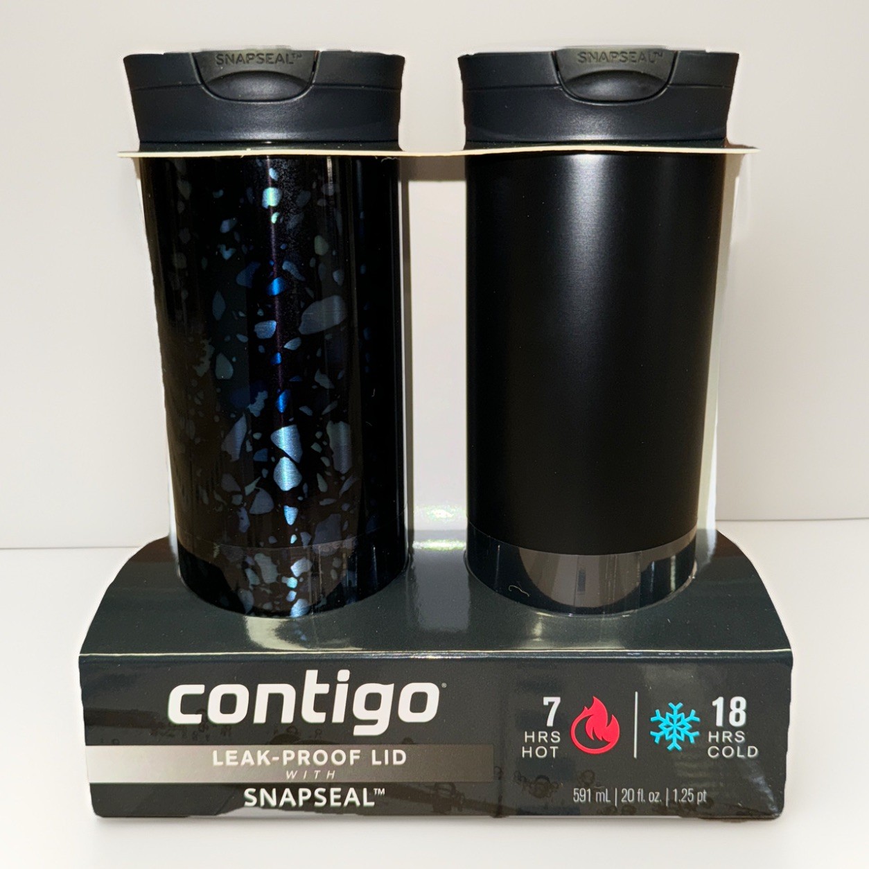 Contigo SNAPSEAL Insulated Stainless Steel Travel 2pk 20oz., Midnight Terrazzo & gallery