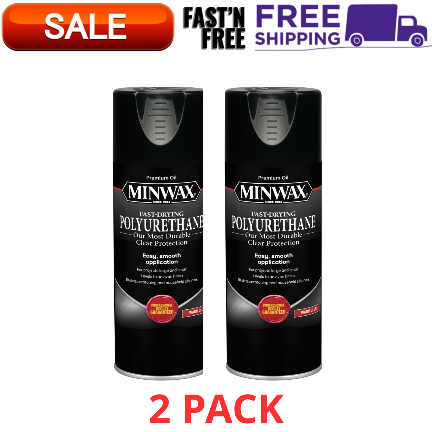 Fast-Drying Polyurethane Spray, Gloss, Clear 11.5 oz - Durable Protection, 2PACK gallery