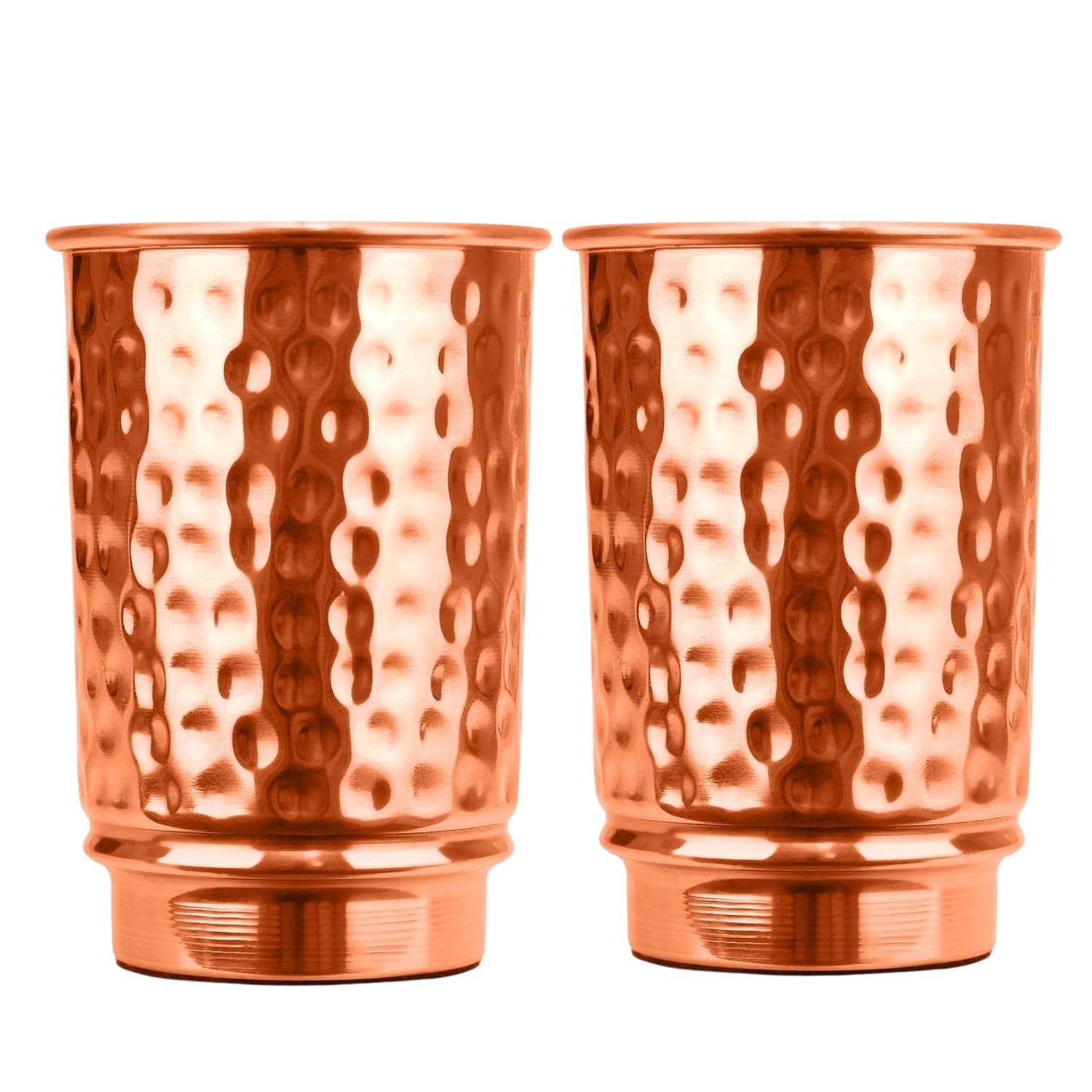 Pure Copper Drinking Cups - Ayurvedic Health Copper Hammered 2 pcs. set gallery