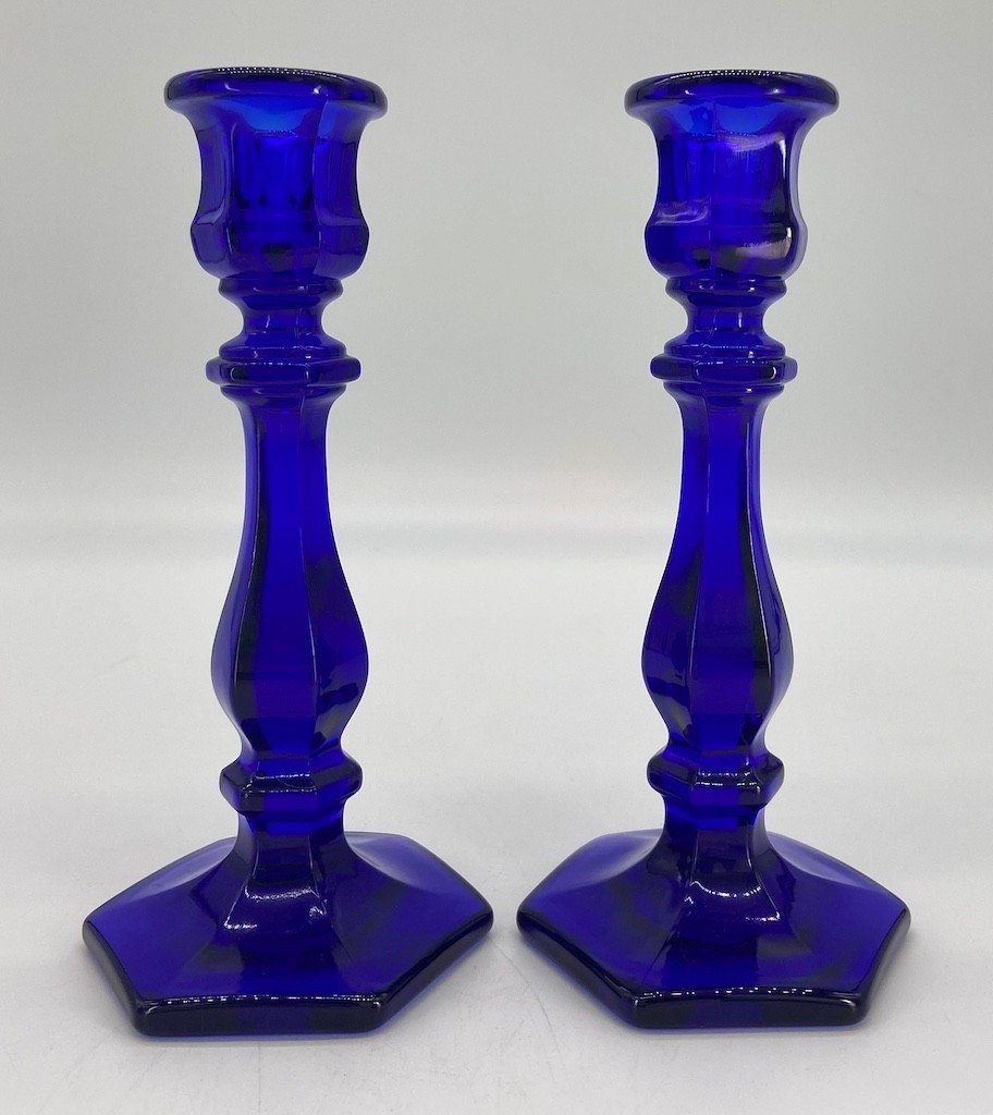 Panel Candlestick Candleholders - Cobalt Blue - Mosser, USA gallery