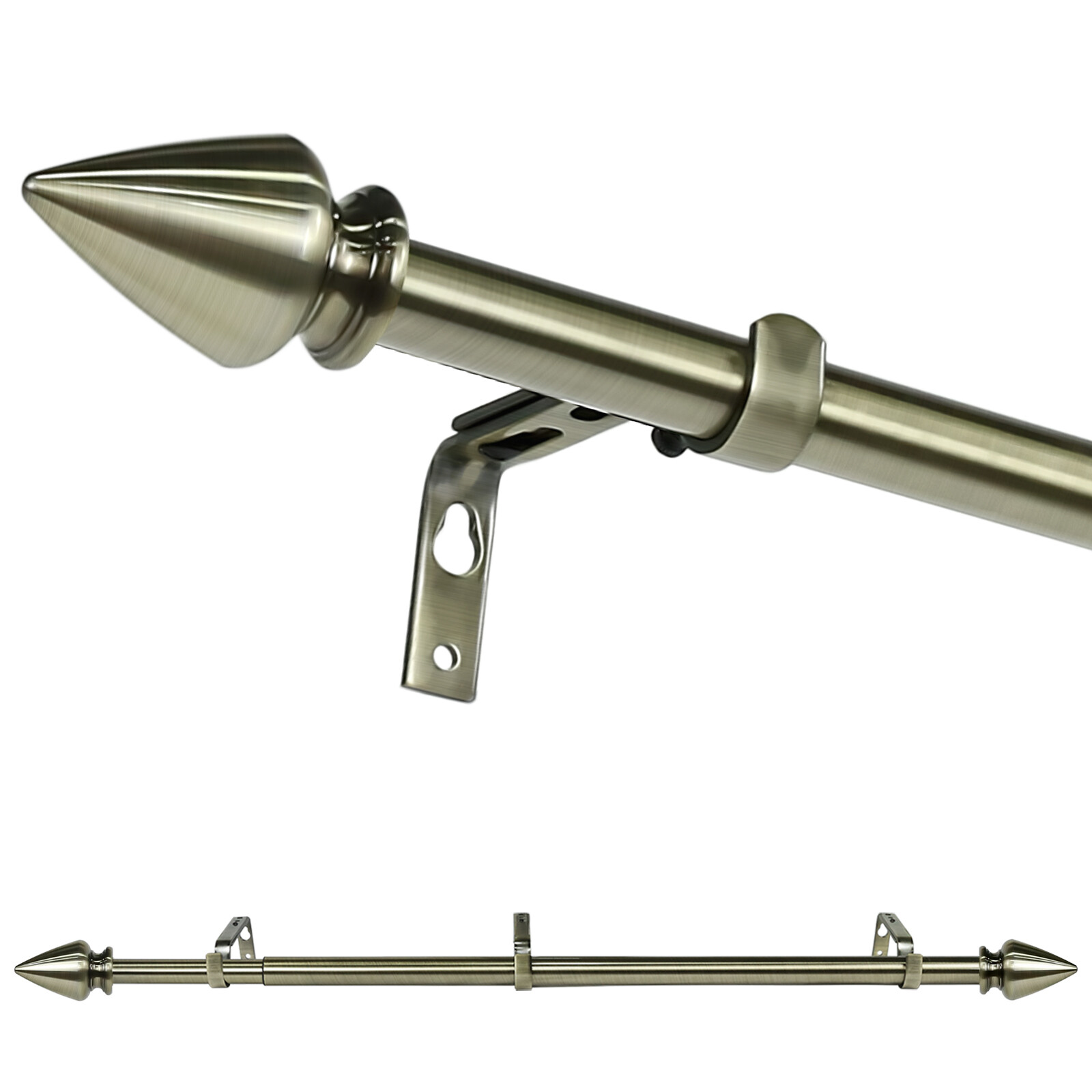 5/8“ Adjustable Lance Drapery Single Curtain Rod Set , 28”-48“/48”-84“/84”-120“ gallery