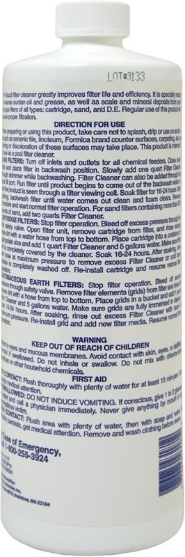 Liquid Pool Filter Cleaner - 1 Quart, Cleans Sand, Cartridge, D.E. Filters gallery