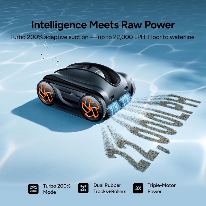 iGARDEN 9H Runtime Cordless Robotic Pool Cleaner Wall Climbing Waterline gallery