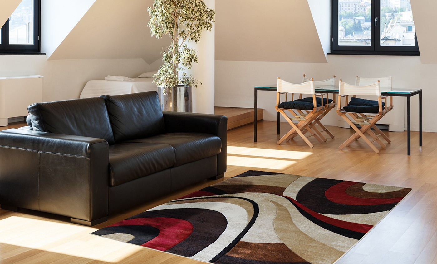 Modern Curves Brown Area Rug 2x7 Contemporary Waves Runner - Actual 1'9"x7' 2" gallery