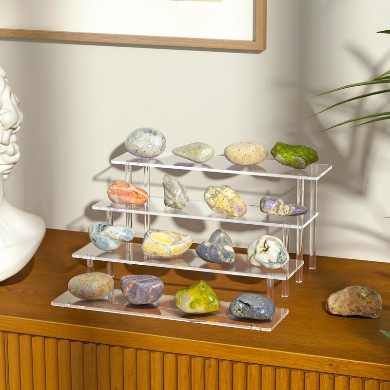 Large Clear Acrylic 4 Tier Riser, Perfume Display Stand, Cupcake Holder, Clear gallery