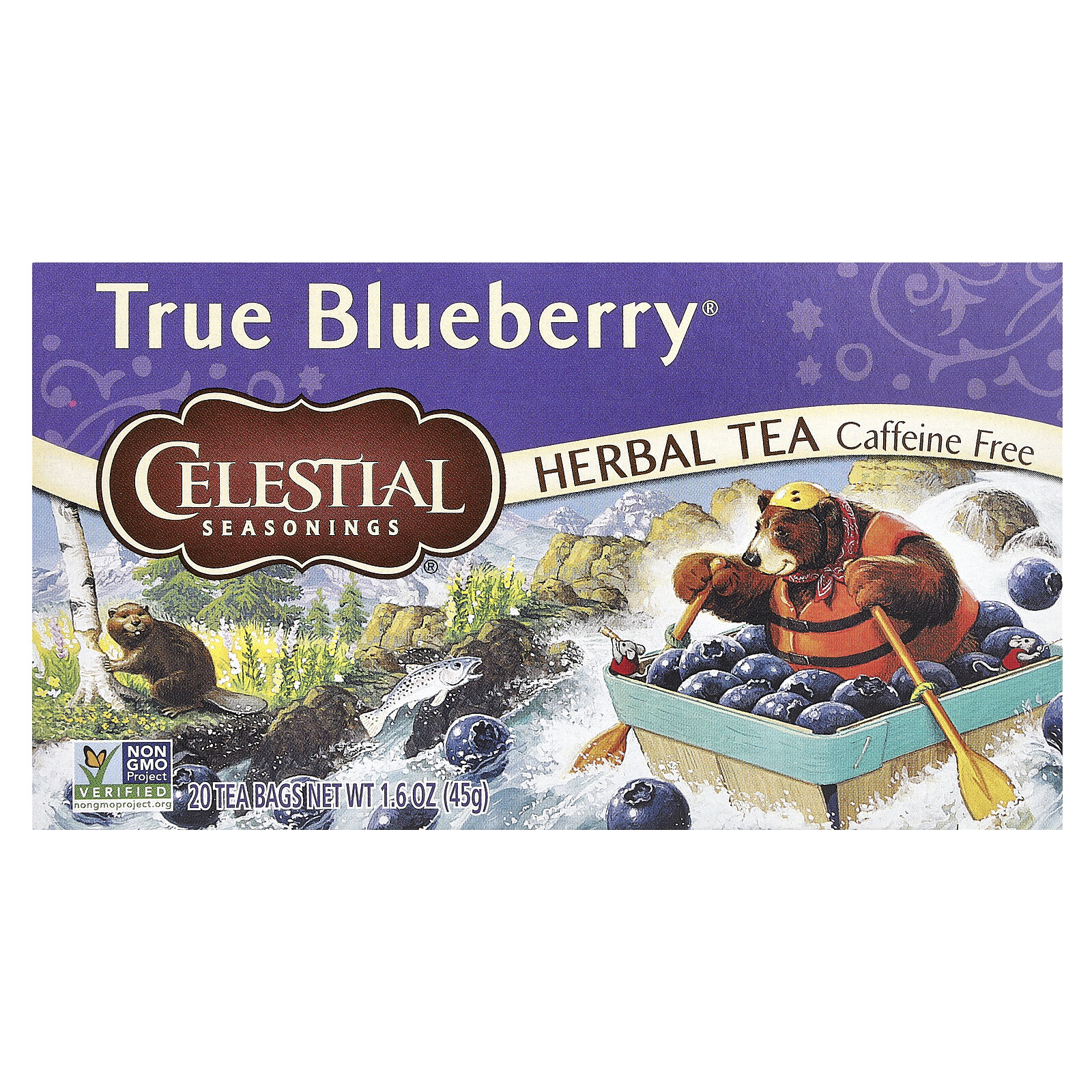 Herbal Tea, True Blueberry®, Caffeine Free, 20 Tea Bags, 1.6 oz (45 g) gallery