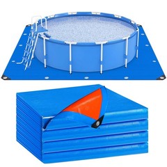 17FT Double Sided Pool Floor Mat Heavy Duty Square Pool Liner Pad Protector