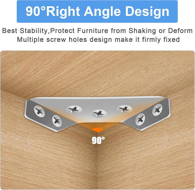 Lot Angle Corner Bracket Corner Brace Triangular Corner Connector For Furniture gallery