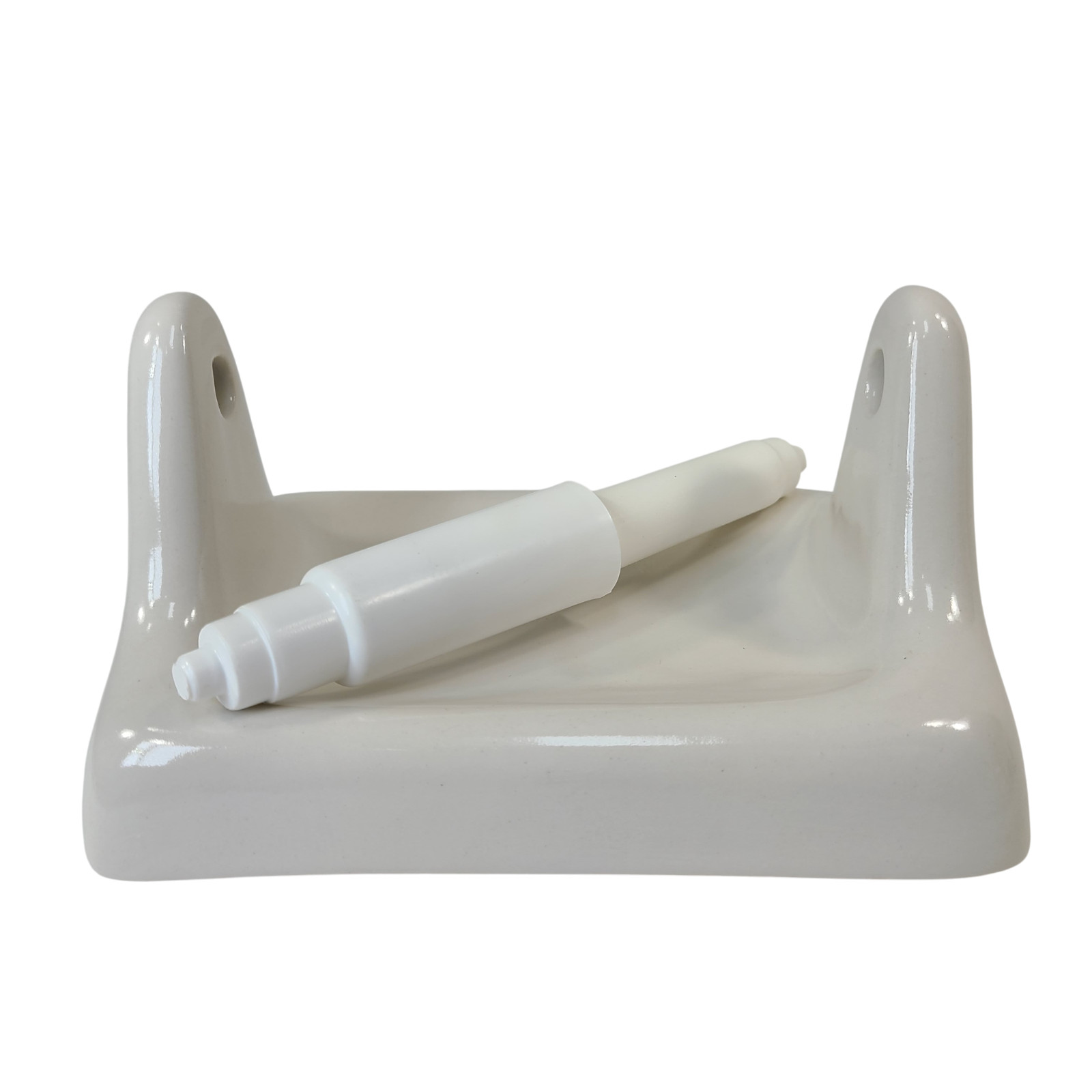 Vintage White Ceramic Tile TP Holder Toilet Paper Porcelain Mid Century Modern gallery