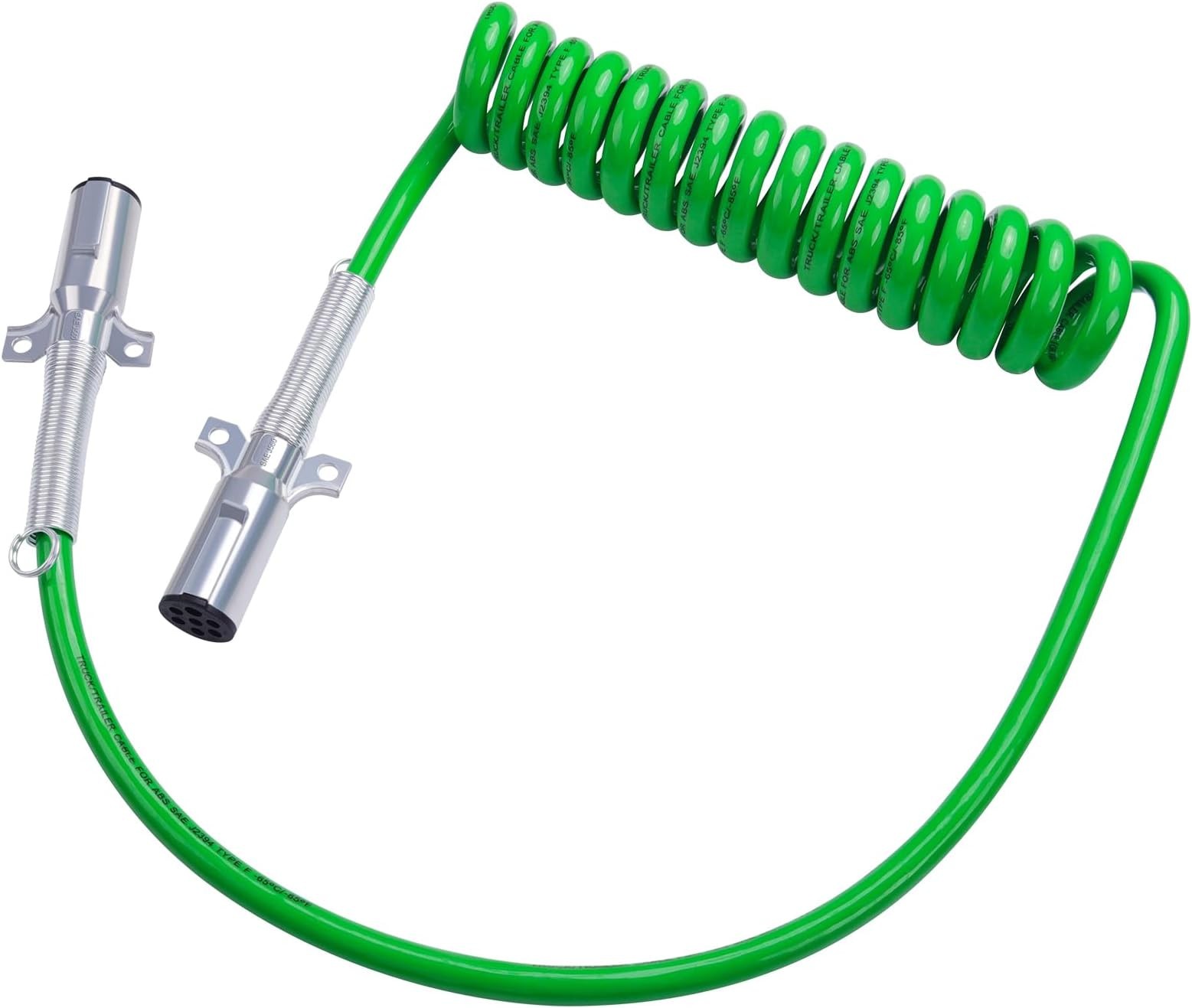 CheeMuii 7 Way Coiled Trailer Cord 15FT Long Tail ABS Electrical Power Wire A... gallery