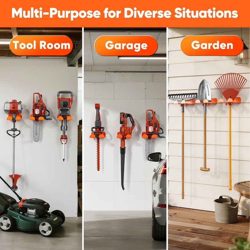 Weedeater Hanger 2 Pack Garage Organize Grass String Trimmer Rack Heavy Duty gallery