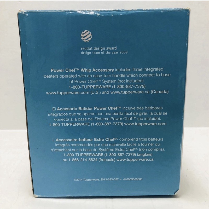 2014 Tupperware Whip 'N Prep Chef Accessory Manual Mixer Blue Replacement Part gallery