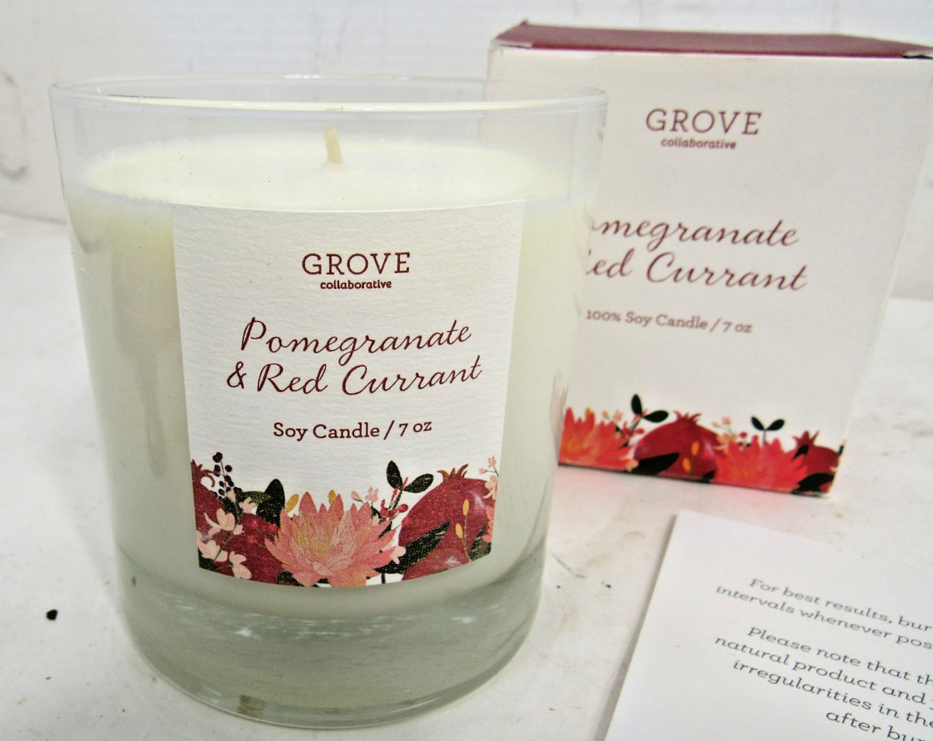 Grove Soy Candle Pomegranate & Red Currant New 7oz Made in the USA gallery