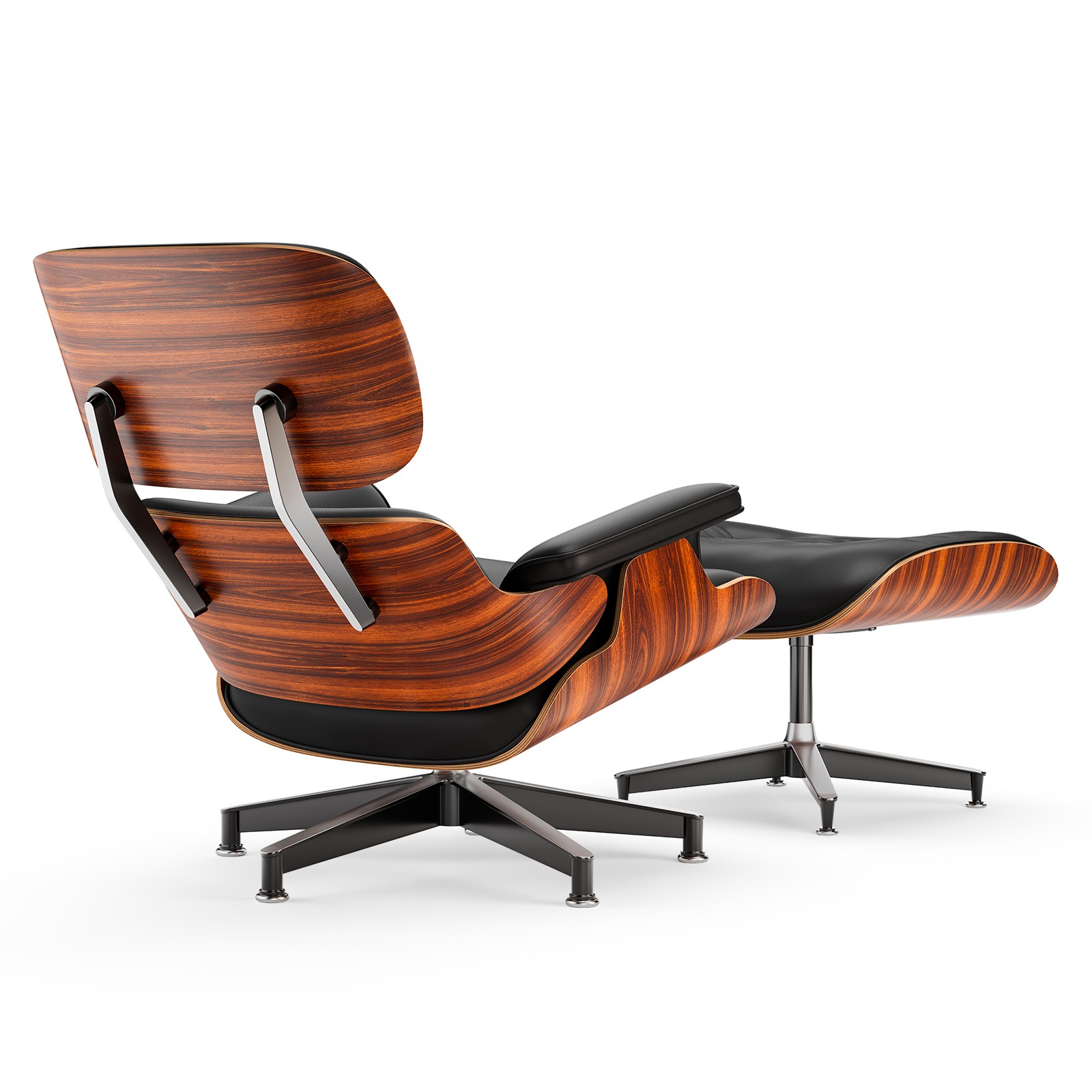 Classic Eames Lounge Chair With Ottoman Black / White Leather Armchair Club Seat gallery