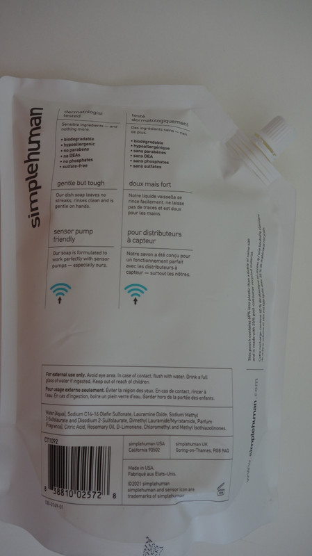 simplehuman Liquid dish soap rosemary thyme34 fl. oz. (1L) Sealed New in Bag gallery