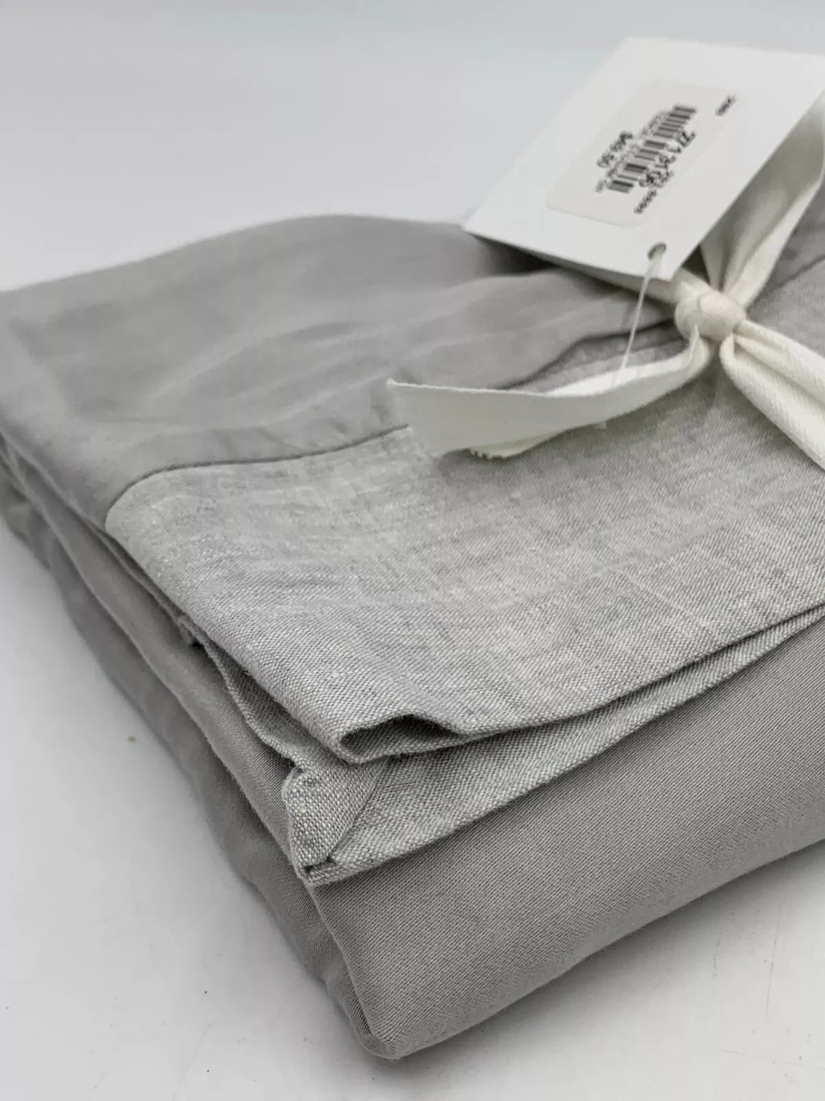 NWT Pottery Barn Gray Mist Linen Tencel Lyocell Trim Standard Pillow Sham NEW gallery