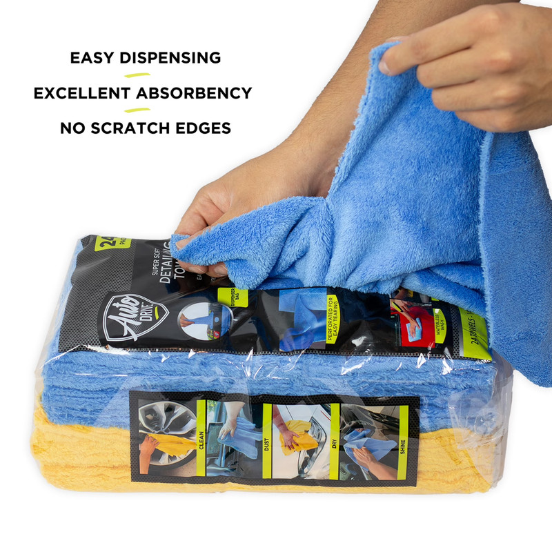 (3 Pack) Auto Drive Multi Purpose Microfiber Cleaning Towels 24-Wipes Detailer gallery