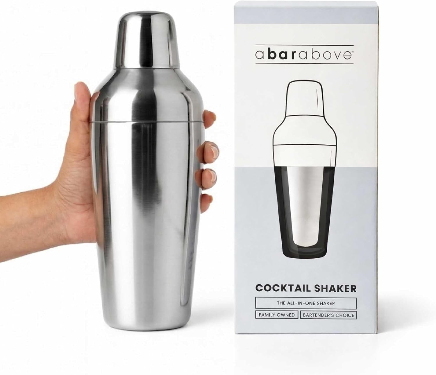 All-in-One Cocktail Shaker | 24oz Stainless Steel Cobbler Shaker with Precision gallery
