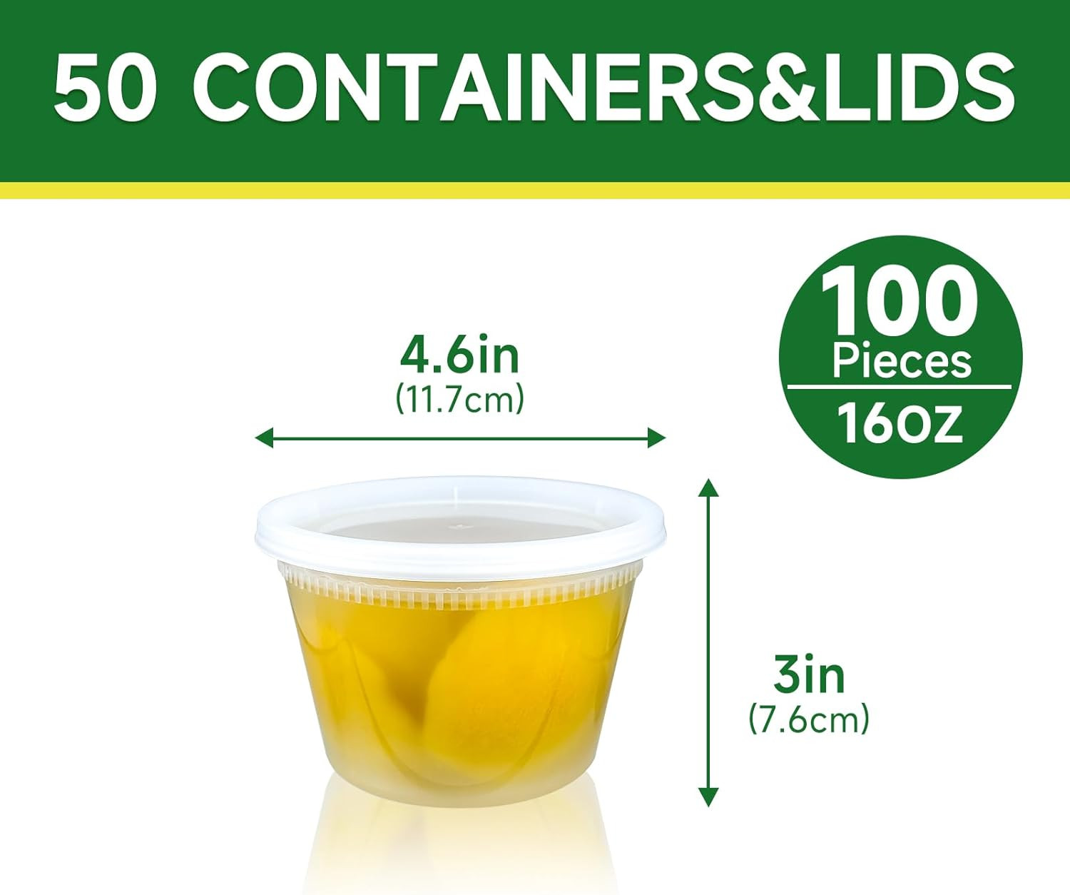 50 Set 16 oz Deli Containers with Lids, Leak-Proof BPA Free Plastic Take Out Bow gallery