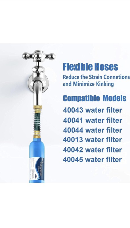RV inline water filter with Flexible Hose Protector,Dedicated for RVs and Marine gallery