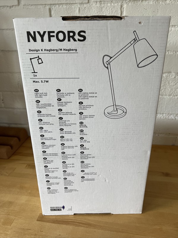 IKEA NYFORS Work Lamp White/Silver 003.196.92 New, Wear To Box gallery