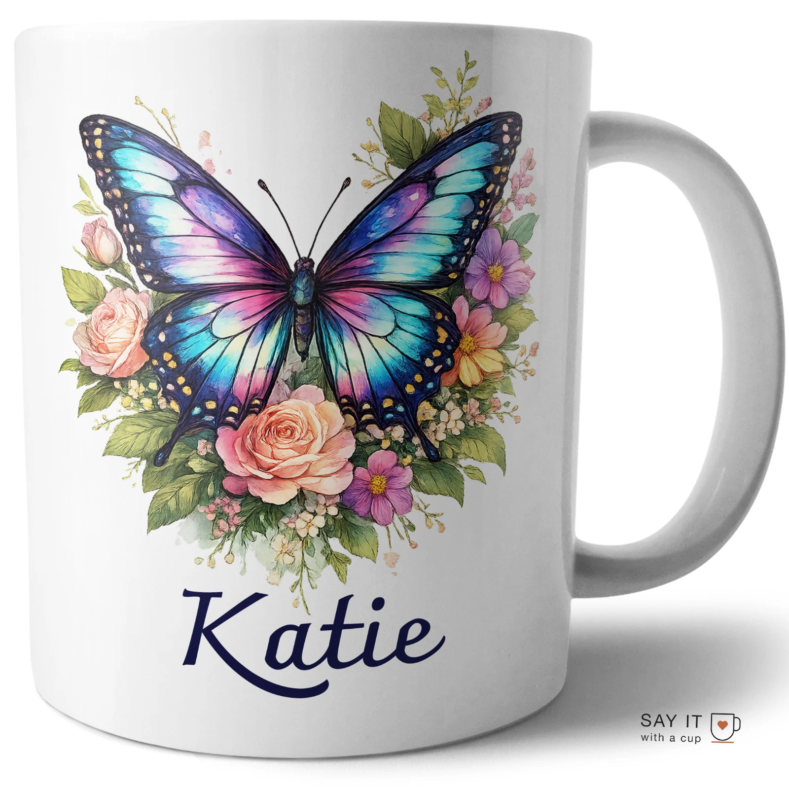 Butterfly Mug Personalized - Custom Name Coffee Cup Gift Ceramic FREESHIP gallery