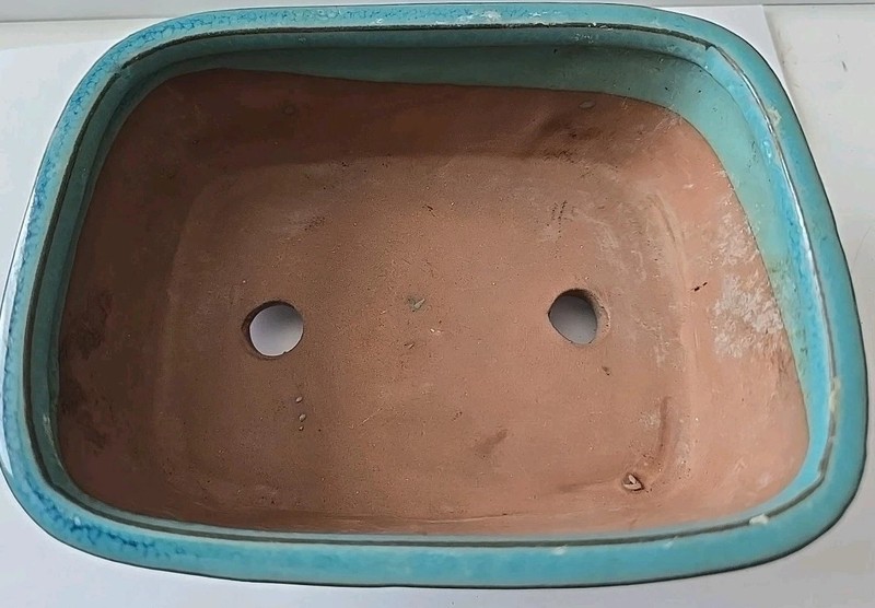 Rectangular Bonsai, Succulent Pot - Green Glazed 7" X 5 3/8" gallery